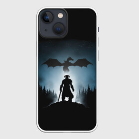 Чехол для iPhone 13 mini с принтом Силует драконорождённого в Белгороде,  |  | bethesda | elder scrolls | game | games | бесезда | игра | игры | свитки | элдер скролс