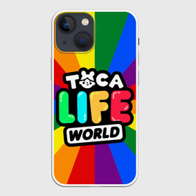 Чехол для iPhone 13 mini с принтом TOCA LIFE WORLD   ТОКА ЛАЙФ ВОРЛД   ПОЛОСЫ в Белгороде,  |  | Тематика изображения на принте: leon | nari | rita | toca life | toca life world | zeke | зик | леон | нари | разноцветный | рита | тока лайф ворлд