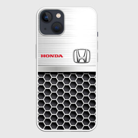 Чехол для iPhone 13 с принтом HONDA | Стальная решетка в Белгороде,  |  | honda | honda accord | honda civic | honda cr v | honda moto | honda motor | honda motors | ж | железная решетка | красный логотип | логотип красный | сталь | стальная решетка | стальные соты | хонда | хонда аккорд