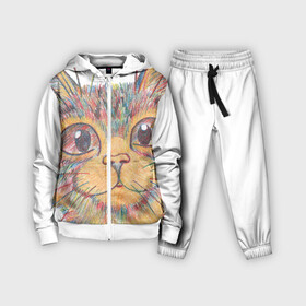 Детский костюм 3D с принтом A 018 Цветной кот в Белгороде,  |  | графика | животные | звери | кот | котик | мило | мультяшка | поп арт | разноцветный | цветные карандаши