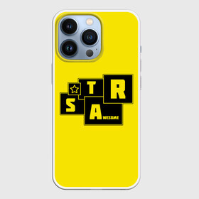 Чехол для iPhone 13 Pro с принтом STAR | AWESOME в Белгороде,  |  | Тематика изображения на принте: awesome | star | желтый | звезда | радость