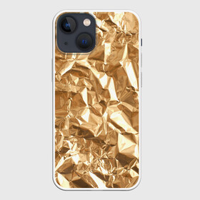 Чехол для iPhone 13 mini с принтом Мятая Фольга в Белгороде,  |  | Тематика изображения на принте: золотая фольга | золотой фон | мятая фольга | принт | фольга