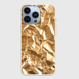 Чехол для iPhone 13 Pro с принтом Мятая Фольга в Белгороде,  |  | золотая фольга | золотой фон | мятая фольга | принт | фольга