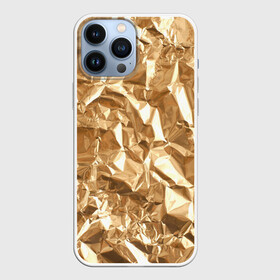 Чехол для iPhone 13 Pro Max с принтом Мятая Фольга в Белгороде,  |  | Тематика изображения на принте: золотая фольга | золотой фон | мятая фольга | принт | фольга