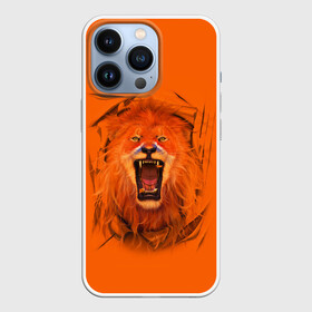 Чехол для iPhone 13 Pro с принтом ЛЕВ СКВОЗЬ ТКАНЬ в Белгороде,  |  | animals | hunter | king | lion | вожак | дикие | животные | звери | клыки | король | лев | пасть | сила | ткань | хищник | царь | ярость