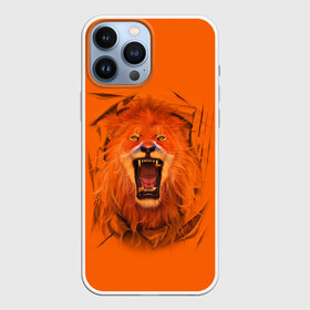 Чехол для iPhone 13 Pro Max с принтом ЛЕВ СКВОЗЬ ТКАНЬ в Белгороде,  |  | animals | hunter | king | lion | вожак | дикие | животные | звери | клыки | король | лев | пасть | сила | ткань | хищник | царь | ярость