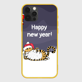 Чехол для iPhone 12 Pro с принтом Happy New Year 2022 Тигр в Белгороде, силикон | область печати: задняя сторона чехла, без боковых панелей | 2022 | год тигра | новый год | новый год 2022 | символ года | тигр | тигренок | тигрица | тигры