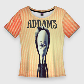 Женская футболка 3D Slim с принтом Уэнздэй Аддамс в Белгороде,  |  | аддамс | арт | графика | мультфильм | семейка аддамс | уэнздэй