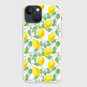 Чехол для iPhone 13 mini с принтом Лимоны 3d в Белгороде,  |  | 3d | background | branches | citrus | flowers | lemon | lemon tree | lemons | pattern | plant | tree | yellow | ветви | дерево | желтый | лимон | лимонное дерево | лимоны | листья | паттерн | растение | фон | цветы | цитрусы