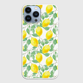 Чехол для iPhone 13 Pro Max с принтом Лимоны 3d в Белгороде,  |  | 3d | background | branches | citrus | flowers | lemon | lemon tree | lemons | pattern | plant | tree | yellow | ветви | дерево | желтый | лимон | лимонное дерево | лимоны | листья | паттерн | растение | фон | цветы | цитрусы