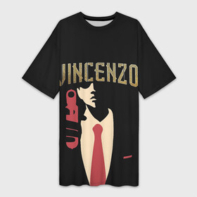 Платье-футболка 3D с принтом Винченцо в Белгороде,  |  | vincenzo | винценцо | галстук | кассано | пистолет | со джунки