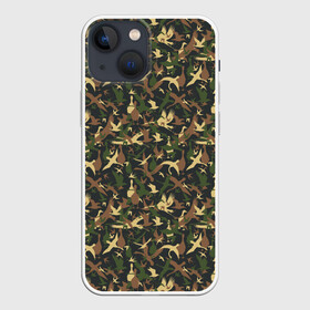 Чехол для iPhone 13 mini с принтом Птицы (камуфляж) в Белгороде,  |  | bird | camouflage | crow | death | dis | evil | hunting camouflage | military camouflage | военный камуфляж | ворона | гуси | журавли | камуфляж | крылатые | крылья | ласточки | маскировка | масхалат | милитари | небесные | орёл