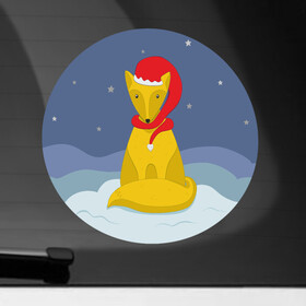 Наклейка на автомобиль с принтом Лиса на снегу в красной зимней шапке в Белгороде, ПВХ |  | звезды | зима | колпак | круг | лис | лиса | лисенок | мех | милота | небо | новый год | ночь | пес | праздник | снег | собака | шапка | щенок