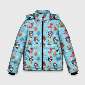 Зимняя куртка для мальчиков 3D с принтом GI Christmas Pattern в Белгороде, ткань верха — 100% полиэстер; подклад — 100% полиэстер, утеплитель — 100% полиэстер | длина ниже бедра, удлиненная спинка, воротник стойка и отстегивающийся капюшон. Есть боковые карманы с листочкой на кнопках, утяжки по низу изделия и внутренний карман на молнии. 

Предусмотрены светоотражающий принт на спинке, радужный светоотражающий элемент на пуллере молнии и на резинке для утяжки | Тематика изображения на принте: 2022 год | genshin impact | happy new year | каникулы | новый год | новый год 2022 | оливье | праздник | рождество | снег | снежинки