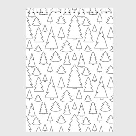 Скетчбук с принтом Простые елочки в Белгороде, 100% бумага
 | 48 листов, плотность листов — 100 г/м2, плотность картонной обложки — 250 г/м2. Листы скреплены сверху удобной пружинной спиралью | белый | елка | елочка | зима | зимний | простой узор