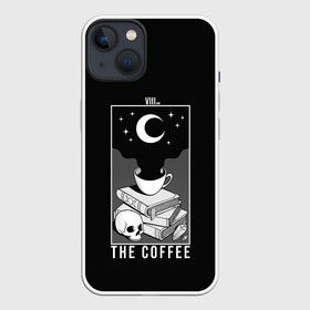 Чехол для iPhone 13 с принтом The Coffee. Occult в Белгороде,  |  | bone | bones | book | coffee | even | key | moon | night | occult | skull | space | star | tea | the | universe | вечер | вселенная | закат | звезда | звезды | ключ | книга | космос | кости | кость | кофе | луна | небо | ночь | оккультизм | оккультная | о