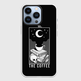 Чехол для iPhone 13 Pro с принтом The Coffee. Occult в Белгороде,  |  | Тематика изображения на принте: bone | bones | book | coffee | even | key | moon | night | occult | skull | space | star | tea | the | universe | вечер | вселенная | закат | звезда | звезды | ключ | книга | космос | кости | кость | кофе | луна | небо | ночь | оккультизм | оккультная | о