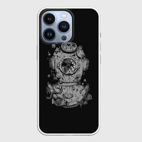 Чехол для iPhone 13 Pro с принтом Sea Devil в Белгороде,  |  | bones | corpse | dead | depth | devil | diver | fish | head | ocean | scuba | sea | skull | spacesuit | water | world | акваланг | вода | глубина | голова | дайвер | дьявол | кости | мертвец | мертвые | мертвый | мировой | море | морской | океан | рыбы | 