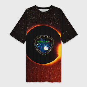 Платье-футболка 3D с принтом SPACE X сингулярность в Белгороде,  |  | астрономия | галактика | горизонтсобытий | илонмаск | космос | марс | ракета | сингулярность | чёрнаядыра