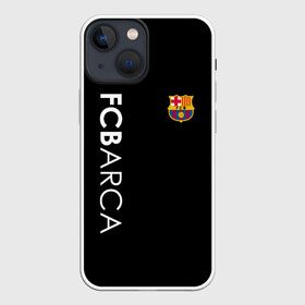 Чехол для iPhone 13 mini с принтом FC BARCA BLACK STYLE в Белгороде,  |  | barca | barcelona | fc barca | барка | барселона