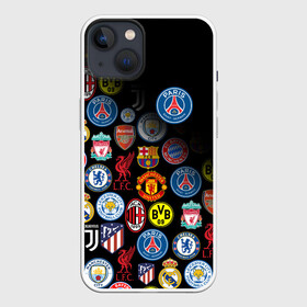 Чехол для iPhone 13 с принтом PSG LOGOBOMBING в Белгороде,  |  | paris saint germain | psg | saint | sport | париж | псг | псж | спорт | футбол