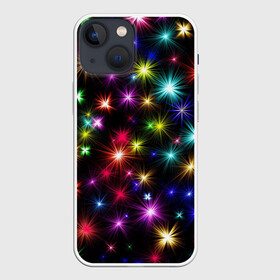 Чехол для iPhone 13 mini с принтом ПРАЗДНИЧНЫЕ ОГОНЬКИ в Белгороде,  |  | christmas | lights | new year | stars | гирлянда | звезды | зима | новый год | огни | праздник | разноцветные | текстура | яркие