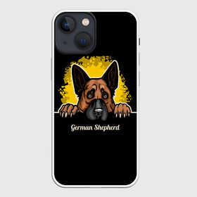 Чехол для iPhone 13 mini с принтом Немецкая Овчарка (German Shepherd) в Белгороде,  |  | Тематика изображения на принте: animal | dog | german shepherd | shepherd | год собаки | друг человека | животное | зверь | кинолог | немец | немецкая овчарка | овчарка | пёс | собака немецкая овчарка | собаковод | четвероногий