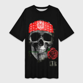 Платье-футболка 3D с принтом GNR Skull в Белгороде,  |  | alternative | guns n roses | metall | music | rock | альтернатива | ганс энд росес | металл | музыка | пушки и розы | рок