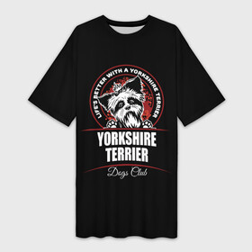 Платье-футболка 3D с принтом Йоркширский Терьер (Yorkshire Terrier) в Белгороде,  |  | york | yorkshire terrier | год | друг человека | животное | зверь | йорк | йоркширский терьер | карманная собака | кость | мальтезе | мальтийская болонка | манчестер терьер | мини собачка | пёс | скайтерьер