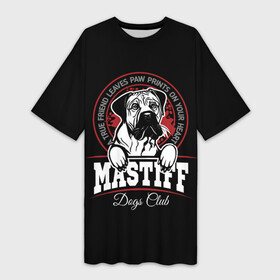 Платье-футболка 3D с принтом Мастиф (Mastiff) в Белгороде,  |  | animal | cane corso | dog | fighting dog | mastiff | бойцовская собака | год собаки | дог | друг человека | животное | зверь | кане корсо | кинолог | мастиф | пёс | порода собак | собака мастиф | собаковод | четвероногий