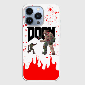 Чехол для iPhone 13 Pro с принтом Doomguy vs Cyberdemon (+спина) в Белгороде,  |  | cyber demon | cyberdemon | demons | devil | doom | doom eternal | doom slayer | doomguy | hell | slayer | ад | демон | демоны | дум | думгай | кибер демон | кибердемон | солдат рока