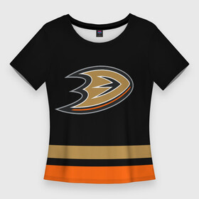 Женская футболка 3D Slim с принтом Anaheim Ducks  Анахайм Дакс в Белгороде,  |  | anahaim ducks | anaheim | anaheim ducks | ducks | hockey | mighty ducks | nhl | usa | дакс | могучие утята | нхл | спорт | сша | хоккей | шайба