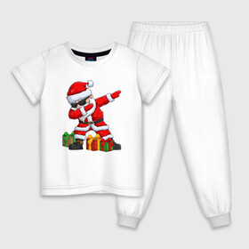 Детская пижама хлопок с принтом Санта Даб   Santa Dab в Белгороде, 100% хлопок |  брюки и футболка прямого кроя, без карманов, на брюках мягкая резинка на поясе и по низу штанин
 | christmas | dab | dabbing | santa | дед мороз | елка | зима | новый год | подарок | рождество | санта | снег | снегурочка | снежинка