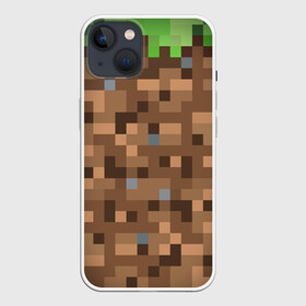 Чехол для iPhone 13 с принтом ЗЕМЛЯ | DIRT | MINECRAFT в Белгороде,  |  | block | box | dirt | minecraft | pixels | texture | биом | блок | земля | майнкрафт | пиксели | пиксельный | текстура