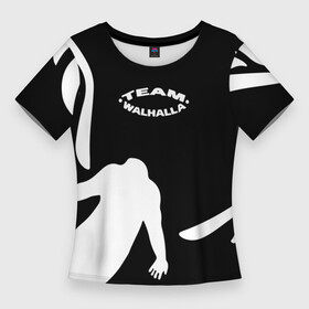 Женская футболка 3D Slim с принтом ВАЛЬГАЛЛА ТИМ  WALHALLA TEAM LOOGO в Белгороде,  |  | anime | draken | mikey | tokyorevengers | walhalla | аниме | вальгала | дракен | иероглифы | кэн | манга | мандзиро | микки | рюгудзи | сано | символы | токийские мстители