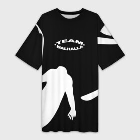 Платье-футболка 3D с принтом ВАЛЬГАЛЛА ТИМ  WALHALLA TEAM LOOGO в Белгороде,  |  | anime | draken | mikey | tokyorevengers | walhalla | аниме | вальгала | дракен | иероглифы | кэн | манга | мандзиро | микки | рюгудзи | сано | символы | токийские мстители