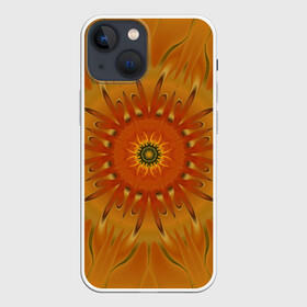 Чехол для iPhone 13 mini с принтом Осеннее солнце. Абстракция. в Белгороде,  |  | abstraction | autumn | fractal | orange | round | sun | абстракция | круглый | оранжевый | осенний | солнце | фрактал
