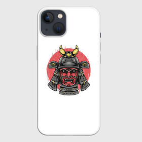 Чехол для iPhone 13 с принтом Красный Шлем Самурая в Белгороде,  |  | азия | аниме | бушидо | воин | дракон | катана | китай | корея | маска | меч | самурай | шлем | япония