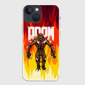 Чехол для iPhone 13 mini с принтом DOOM IMP | FIRE AND MONSTER в Белгороде,  |  | demons | devil | doom | doom eternal | doom slayer | fire | hell | imp | ад | демон | демоны | дум | имп | огонь | фаер