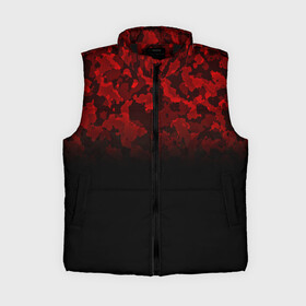 Женский жилет утепленный 3D с принтом BLACK RED CAMO | RED MILLITARY в Белгороде,  |  | abstract | camo | camouflage | geometry | geometry stripes | military | texture | абстракция | геометрические полосы | геометрия | камо | камуфляж | милитари | текстура