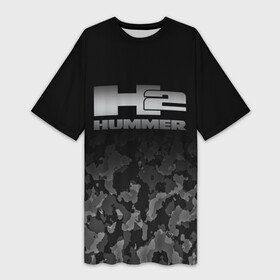 Платье-футболка 3D с принтом H2  HUMMER LOGO в Белгороде,  |  | auto | h1 | h2 | hammer | hmmwv | hummer | logo | авто | ам | военный | военный автомобиль | лого | логотип | милитари | миллитари | хаки | хамер | хаммер