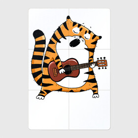 Магнитный плакат 2Х3 с принтом Тигр играет на гитаре в Белгороде, Полимерный материал с магнитным слоем | 6 деталей размером 9*9 см | 2022 | год тигра | новый год | новый год 2022 | символ года | тигр | тигренок | тигрица | тигры