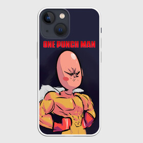 Чехол для iPhone 13 mini с принтом Карикатурный Сайтама One Punch Man в Белгороде,  |  | hagemanto | one punch man | one punchman | onepunchman | saitama | sensei | аниме | ван панч мен | ванпанчмен | лысый плащ | манга | сайтама | сильнейший человек | учитель | человек одинудар | человек одного удара