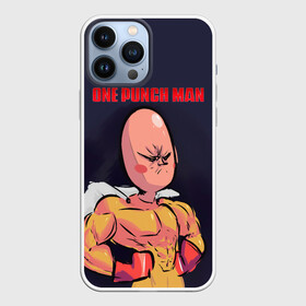 Чехол для iPhone 13 Pro Max с принтом Карикатурный Сайтама One Punch Man в Белгороде,  |  | Тематика изображения на принте: hagemanto | one punch man | one punchman | onepunchman | saitama | sensei | аниме | ван панч мен | ванпанчмен | лысый плащ | манга | сайтама | сильнейший человек | учитель | человек одинудар | человек одного удара