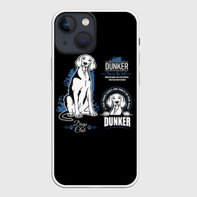 Чехол для iPhone 13 mini с принтом Дункер (Dunker) в Белгороде,  |  | animal | dog | dunker dog | hound dog | norwegian hound | год собаки | гончая собака | друг человека | дункер | животное | зверь | кинолог | норвежская гончая | пёс | порода собак | собака | собака дункер | собаковод | щенок