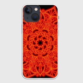 Чехол для iPhone 13 mini с принтом Огненная мандала в Белгороде,  |  | абстрактный | абстракция | антистресс | ловец снов | медитативный | медитация | орнамент | плетение | радиальная | узор | этнический