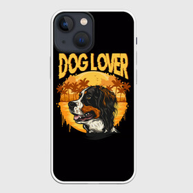 Чехол для iPhone 13 mini с принтом Любитель Собак (Dog Lover) в Белгороде,  |  | anim | bernese mountain dog | bernese sheepdog | dog | бернская овчарка | бернский зенненхунд | год собаки | друг человека | животное | зверь | кинолог | овчарка | пастушья собака | пёс | порода собак