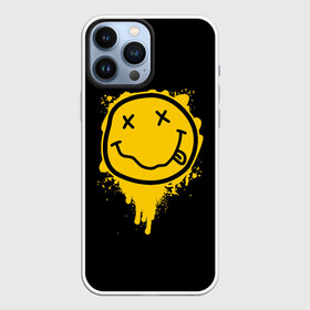 Чехол для iPhone 13 Pro Max с принтом NIRVANA LOGO SMILE, БРЫЗГИ КРАСОК в Белгороде,  |  | band | cobain | face | kurt | logo | music | nirvana | rock | rocknroll | группа | кобейн | курт | лого | логотип | музыка | музыкальная | нирвана | рожица | рок | рокнролл | символ