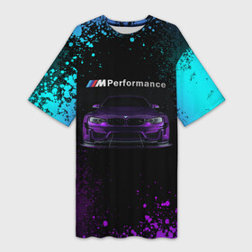Платье-футболка 3D с принтом BMW M4  PERFORMANCE в Белгороде,  |  | auto | auto sport | autosport | bmw | bmw performance | m | mka | performance | авто спорт | автомобиль | автоспорт | ам | бмв | бэха | машина | мка