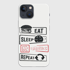 Чехол для iPhone 13 mini с принтом Roblox repeat в Белгороде,  |  | Тематика изображения на принте: eat | game | repeat | roblox | sleep